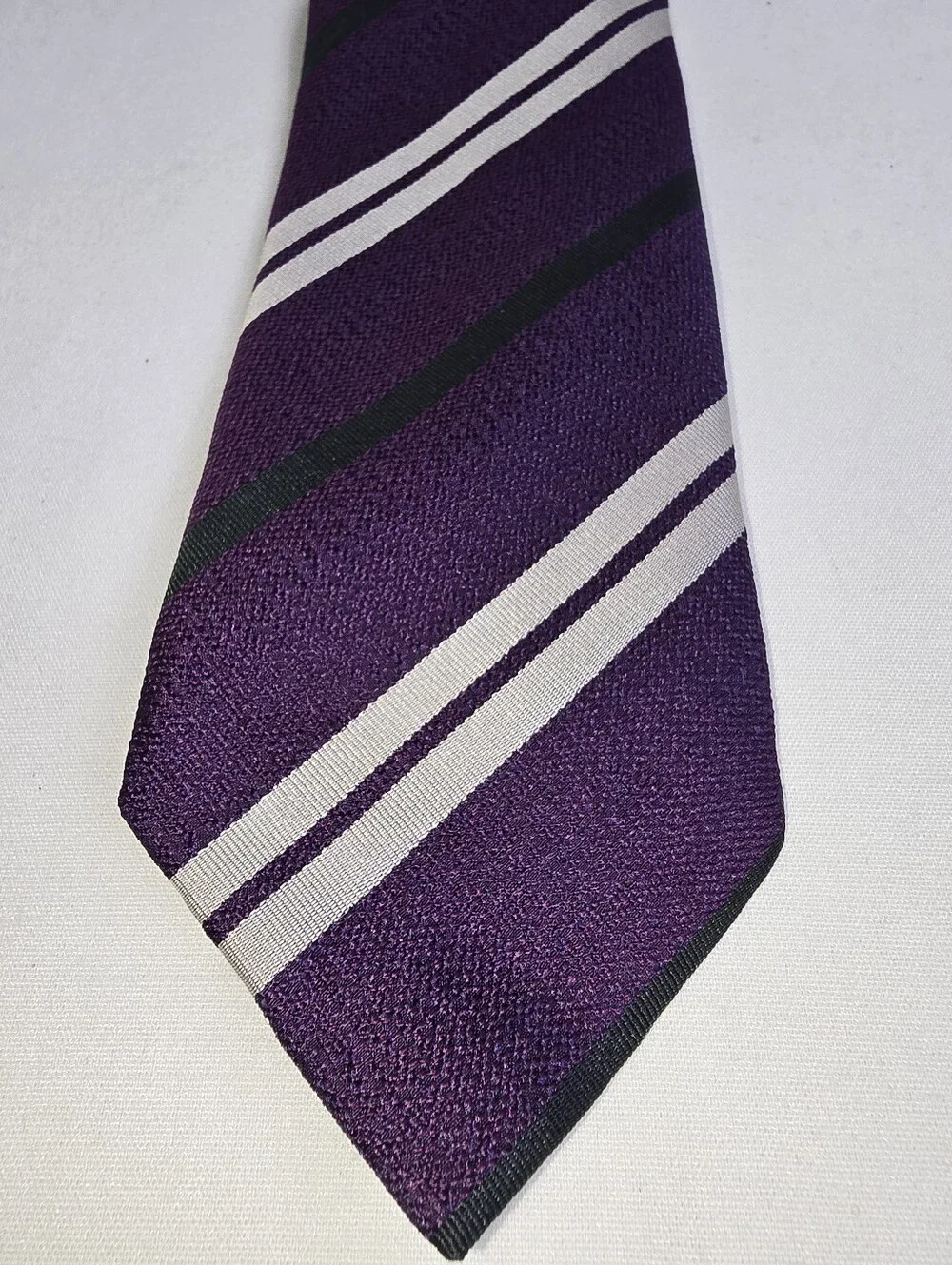 Seward & Stearn London The English Silk Tie Striped Purple Men's Neck tie